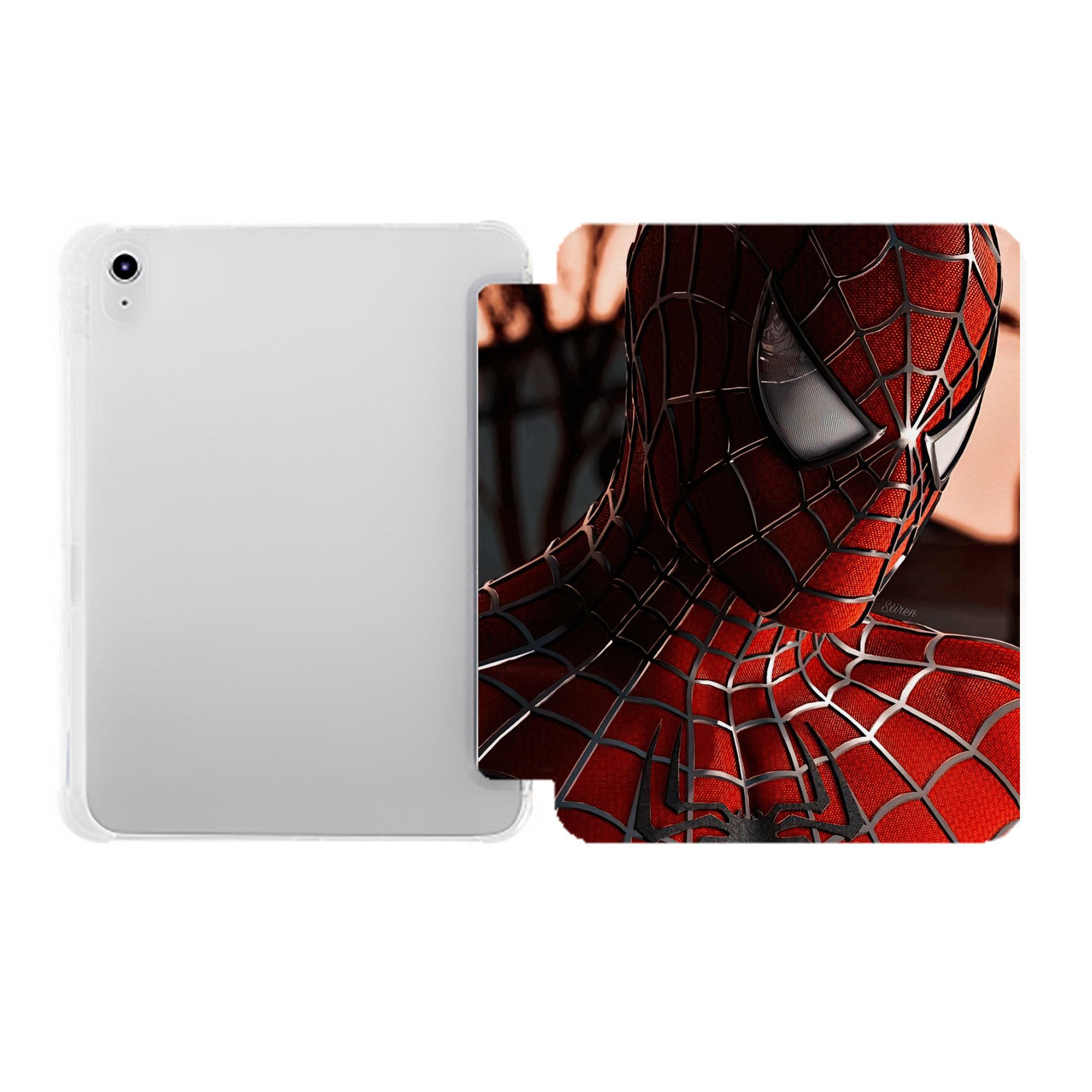 （画像用） Spider Man スパイダーマン IPad ケース ペン収納付き 三つ折りスタンド PUレザー×シリコン 対応機種9.5/10.5/10.9インチ